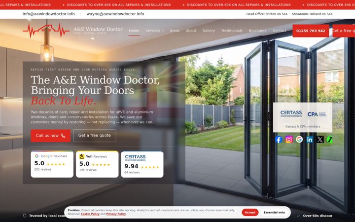 Skærmbillede af aewindowdoctor.info