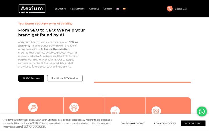 Captura de ecrã de aexium.agency