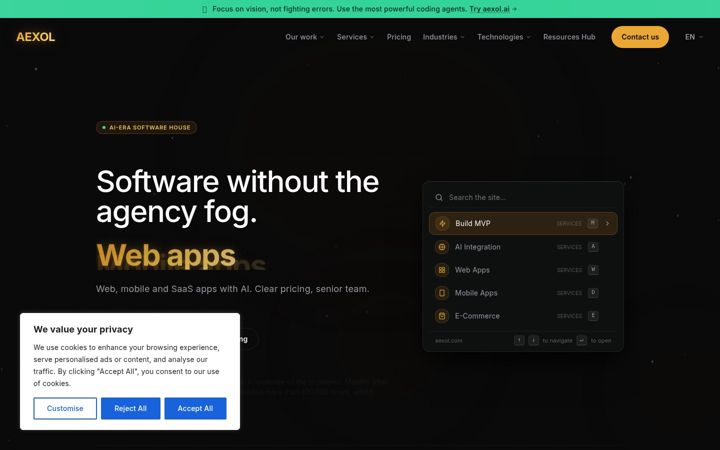 Screenshot of aexol.com