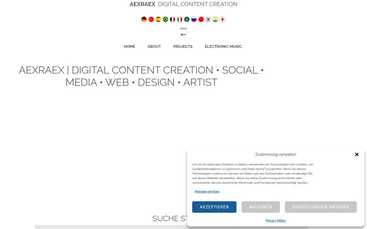 Skærmbillede af aexraex.com