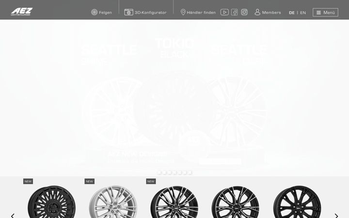 Screenshot of aez-wheels.com