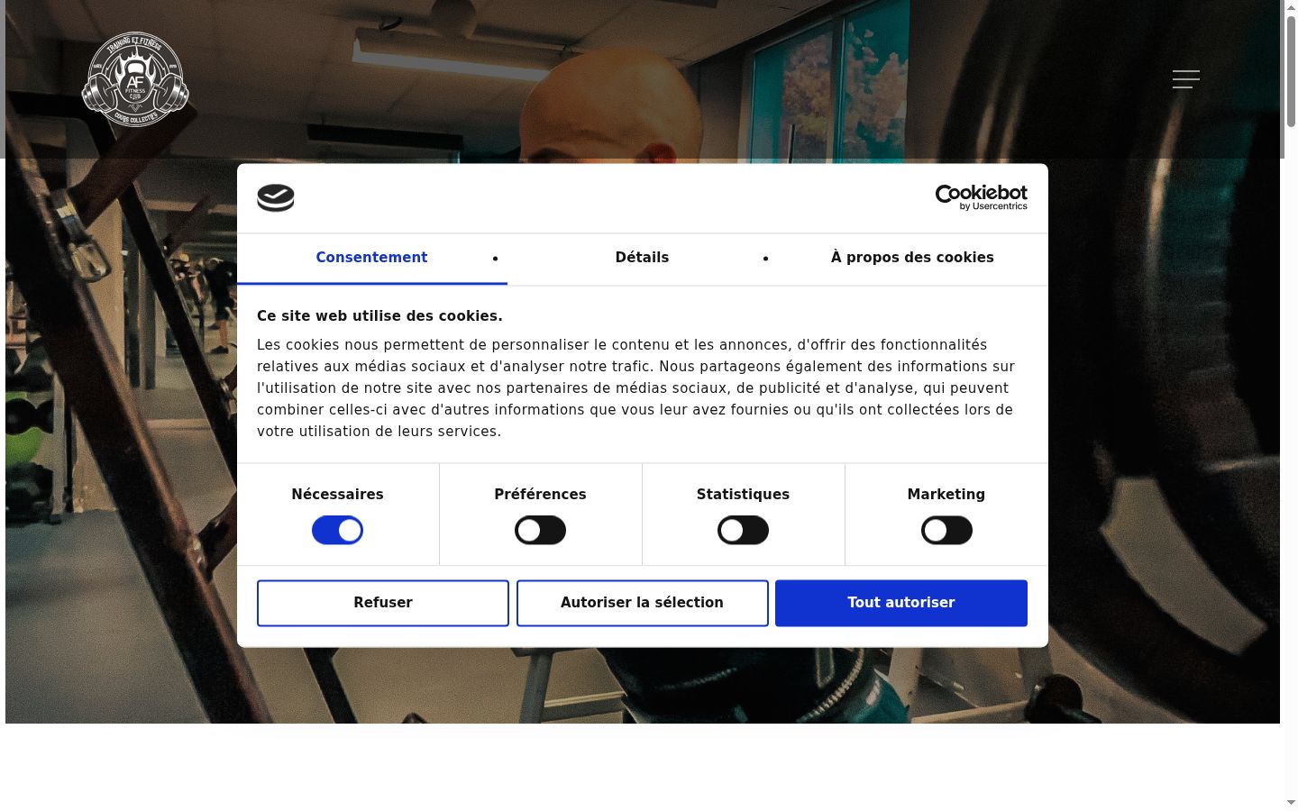 Screenshot of the consent banner shown before any interaction