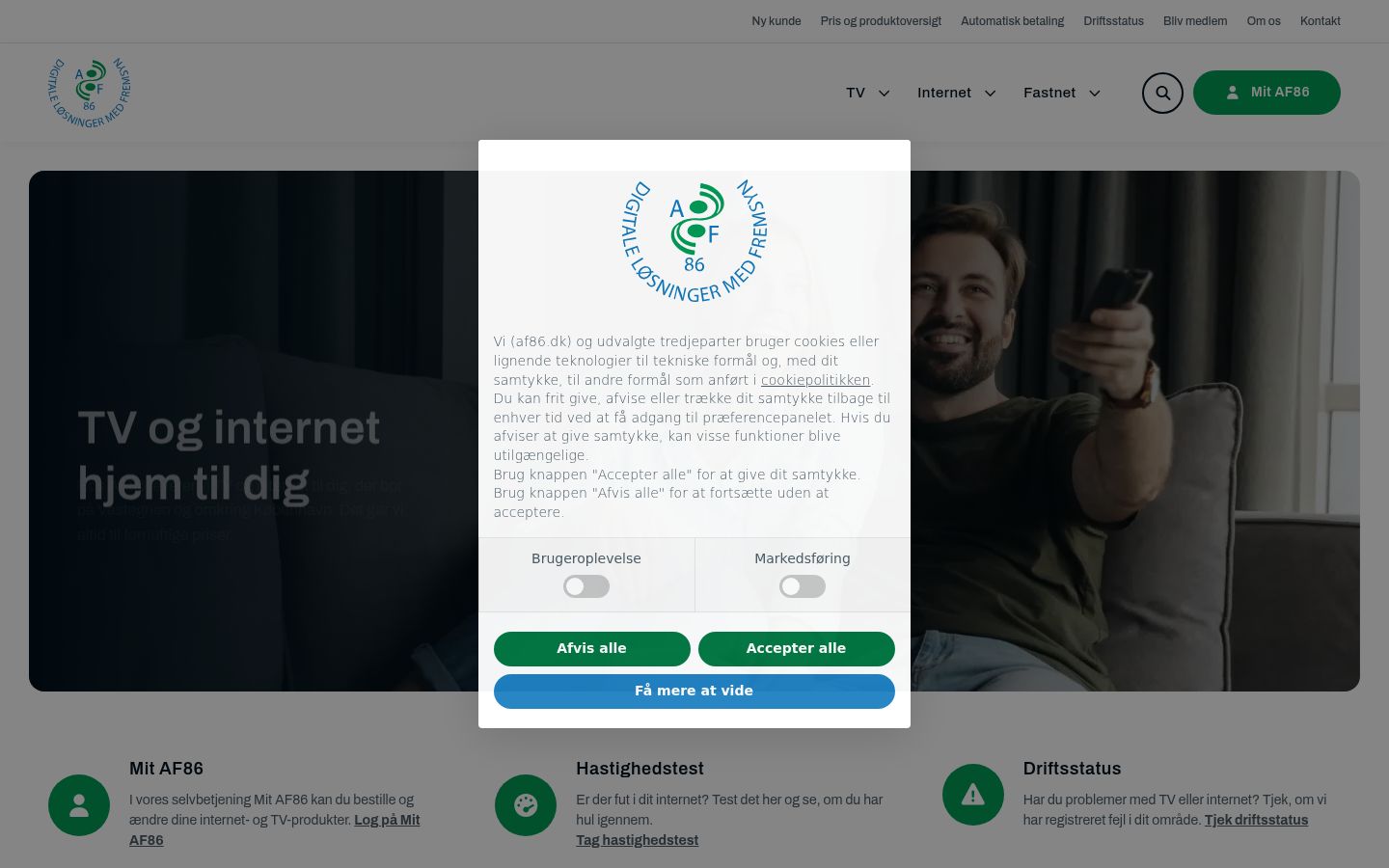 Screenshot van de toestemmingsbanner zoals getoond vóór enige interactie
