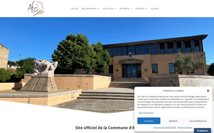 Screenshot of afa.corsica