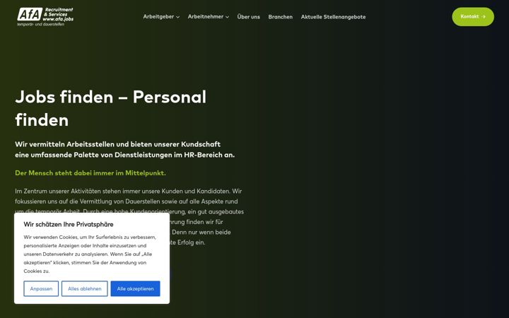 Screenshot of afa.jobs