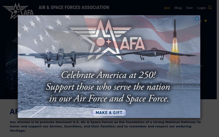 Screenshot of afa.org