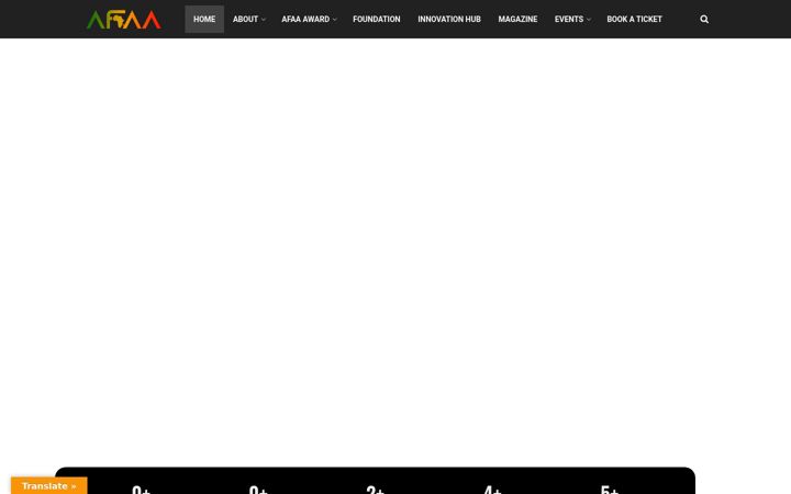 Kuvakaappaus sivustosta afaawards.org