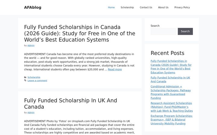 Screenshot of afablog.com