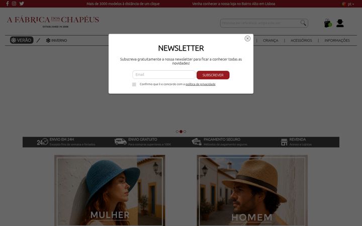 Screenshot of afabricadoschapeus.com
