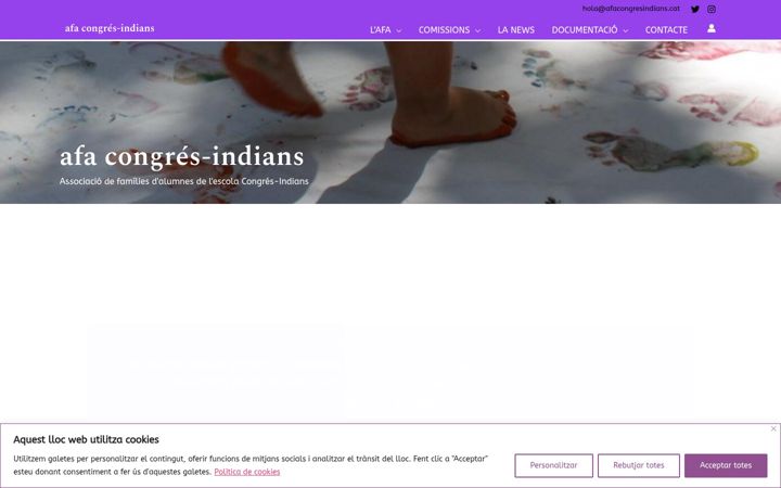Skærmbillede af afacongresindians.cat