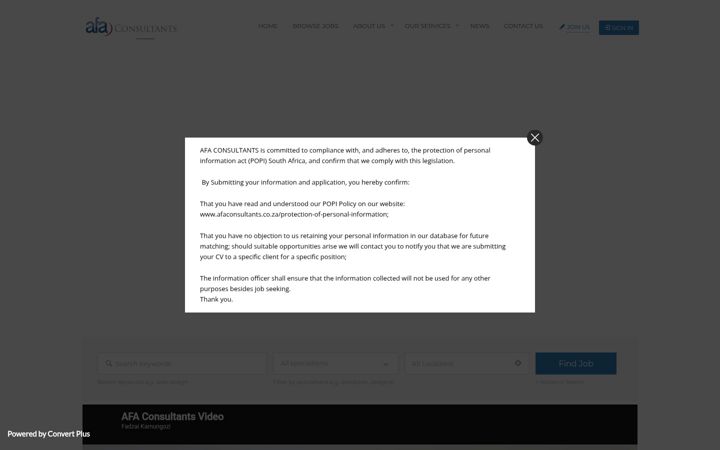 Screenshot of afaconsultants.co.za