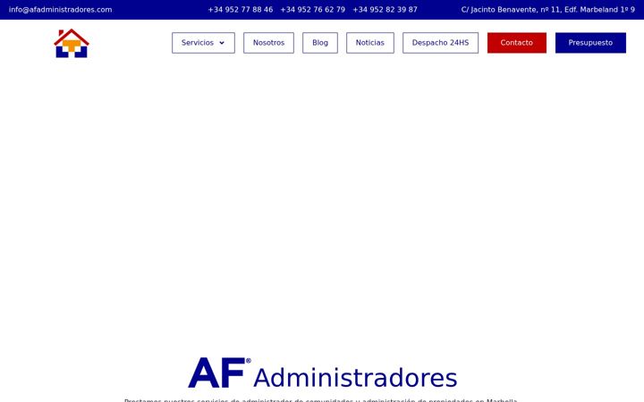 Captura de pantalla de afadministradores.com