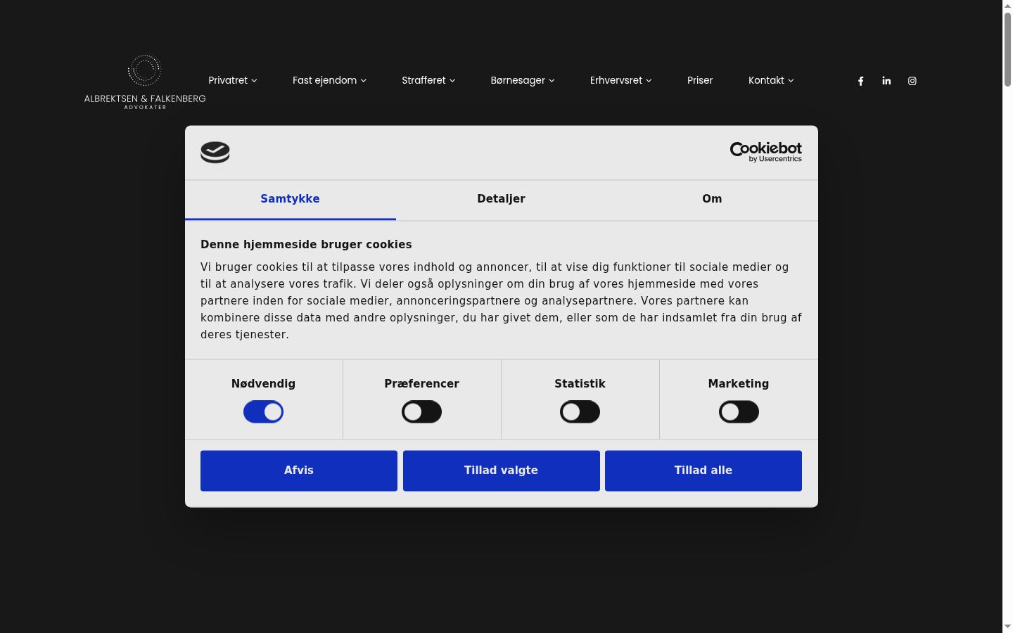 Screenshot tal-banner tal-kunsens muri qabel kwalunkwe interazzjoni
