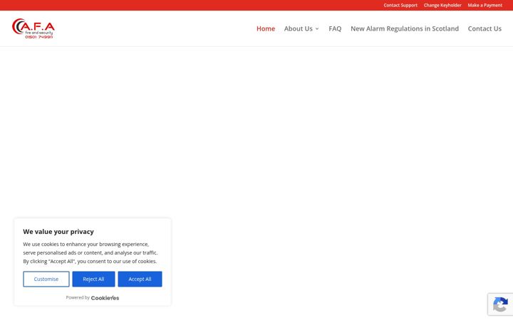 Screenshot von afafireandsecurity.co.uk