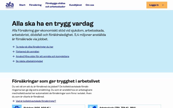 Screenshot of afaforsakring.se