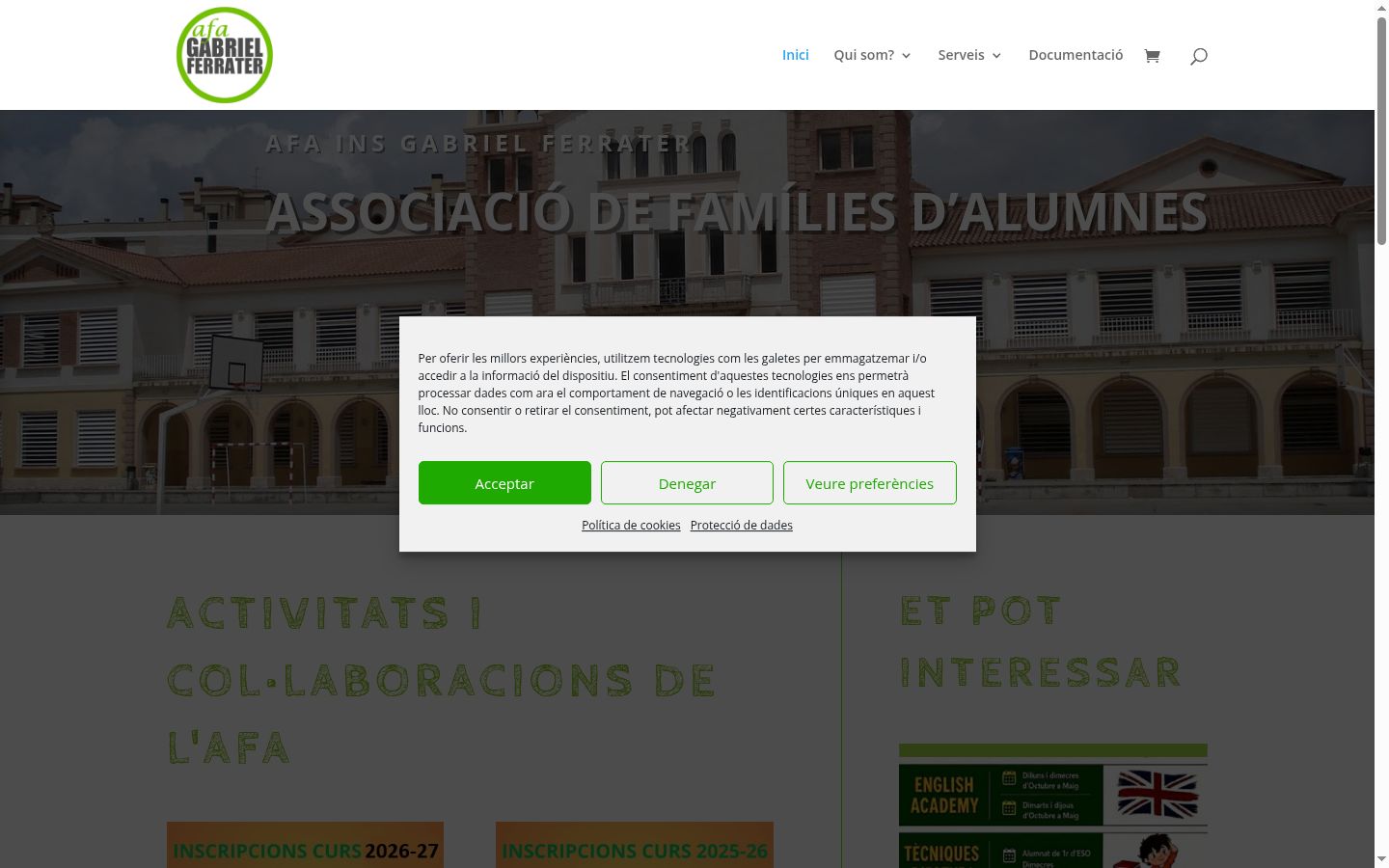 Screenshot tal-banner tal-kunsens muri qabel kwalunkwe interazzjoni