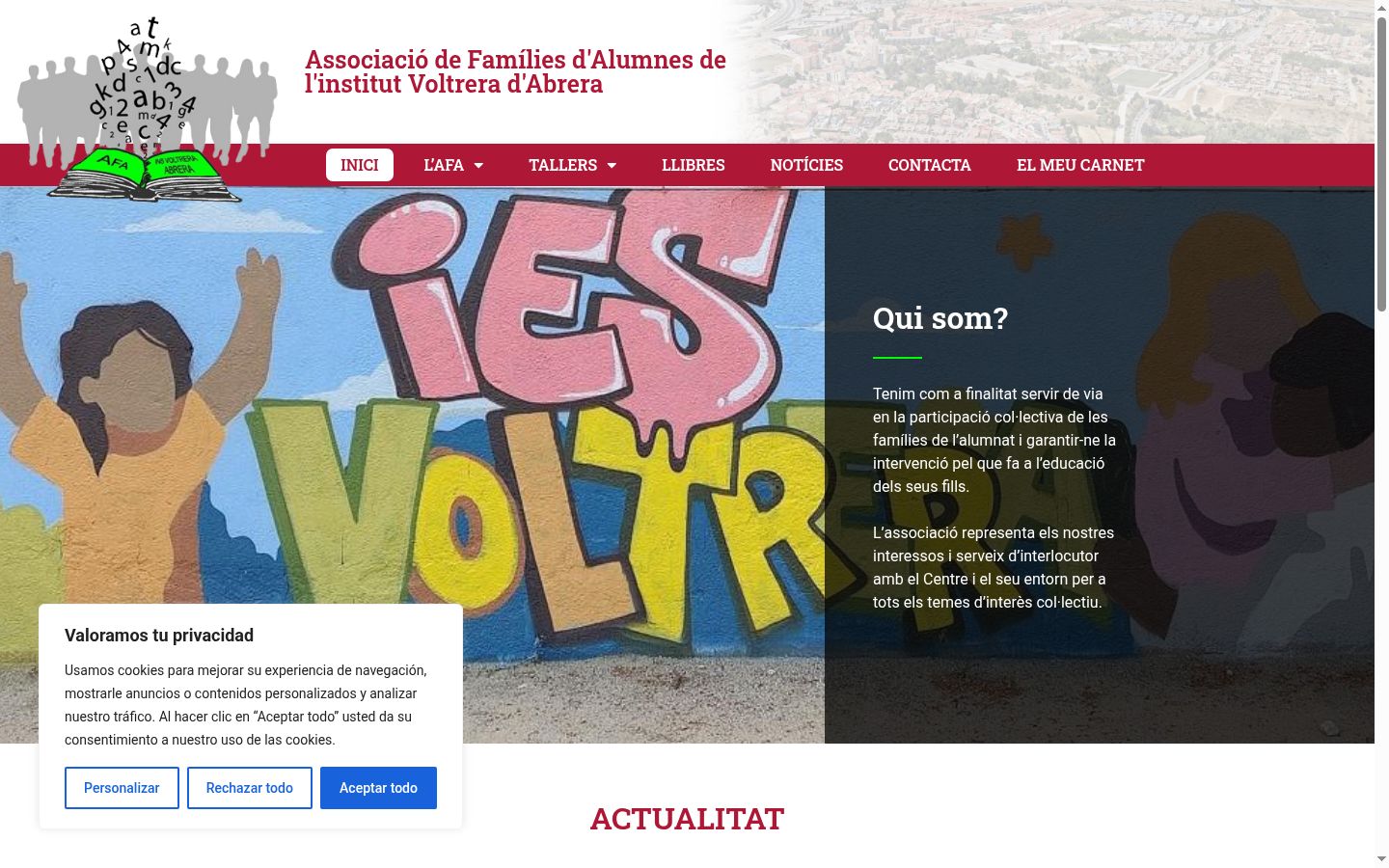 Screenshot of the consent banner shown before any interaction