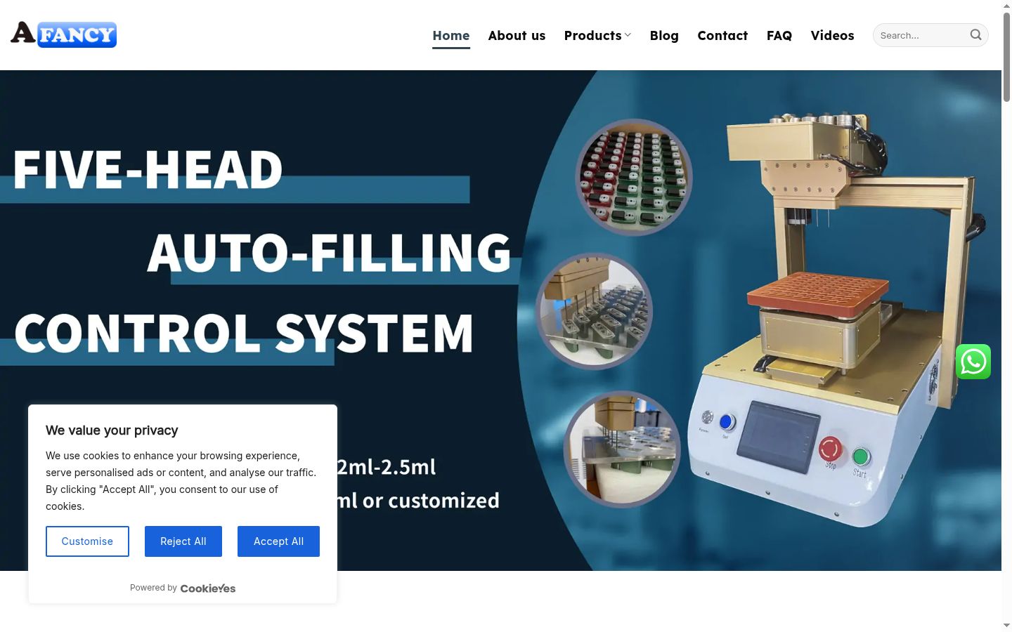 Screenshot del banner di consenso mostrato prima di qualsiasi interazione