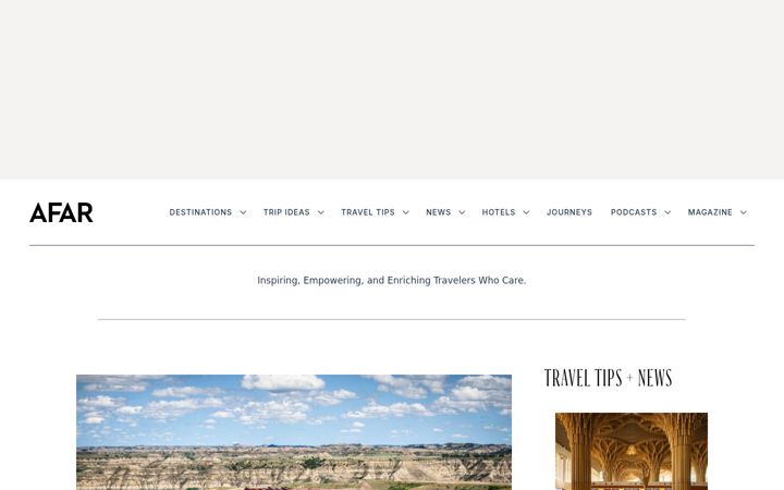 Screenshot of afar.com
