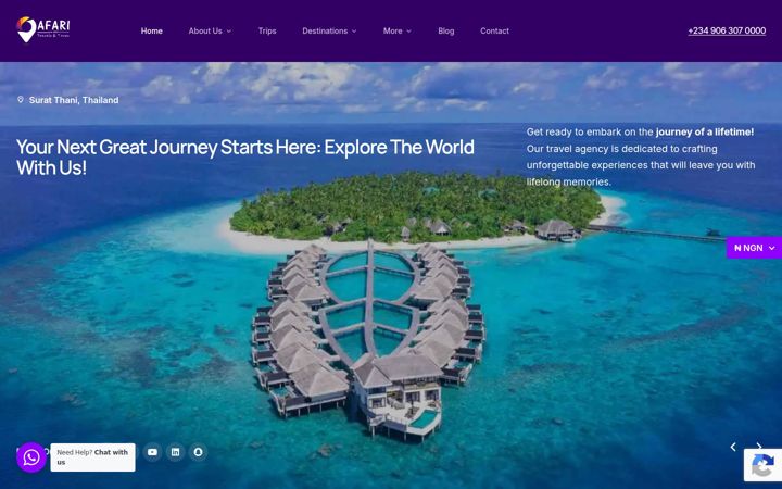 Screenshot of afaritravels.com