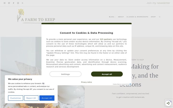 Screenshot του afarmtokeep.com