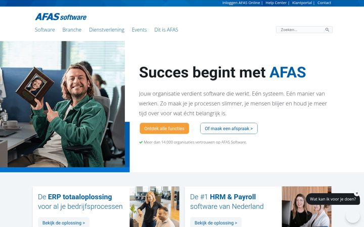 Screenshot of afas.nl