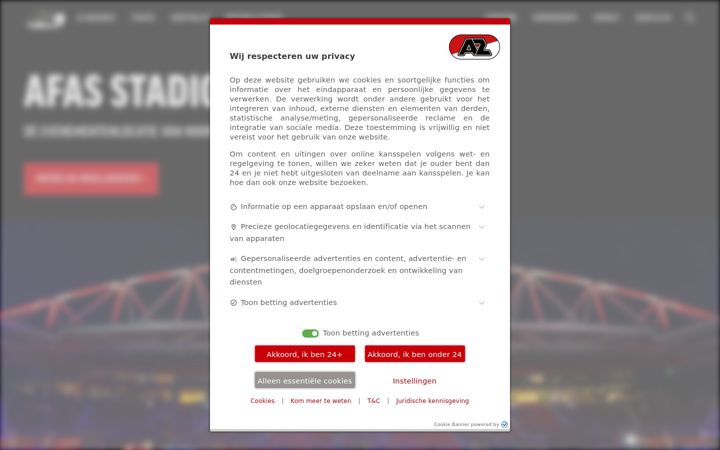 Screenshot of afasstadionevents.nl