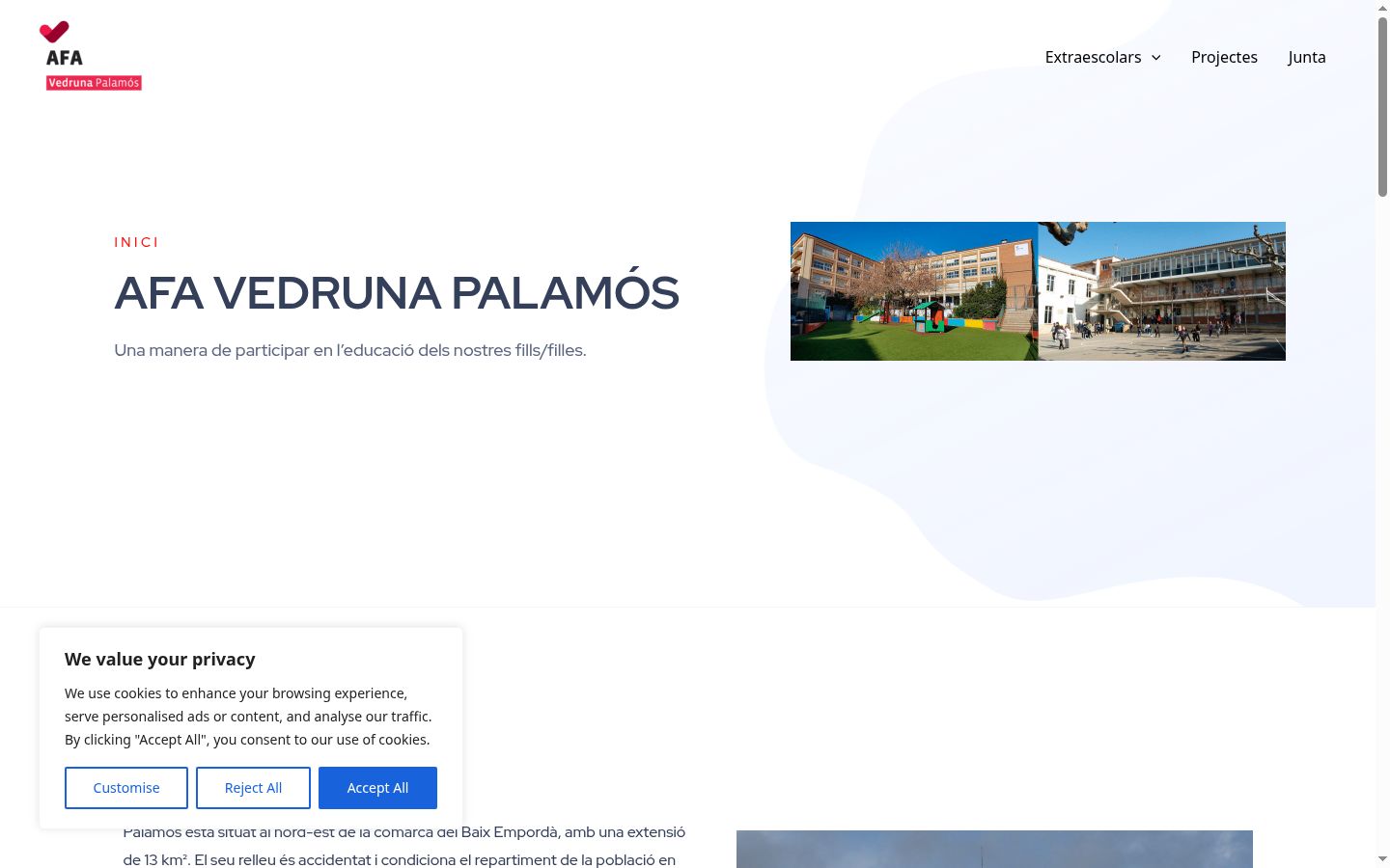 Sutikimo reklamjuostės, rodytos prieš bet kokią sąveiką, ekrano kopija