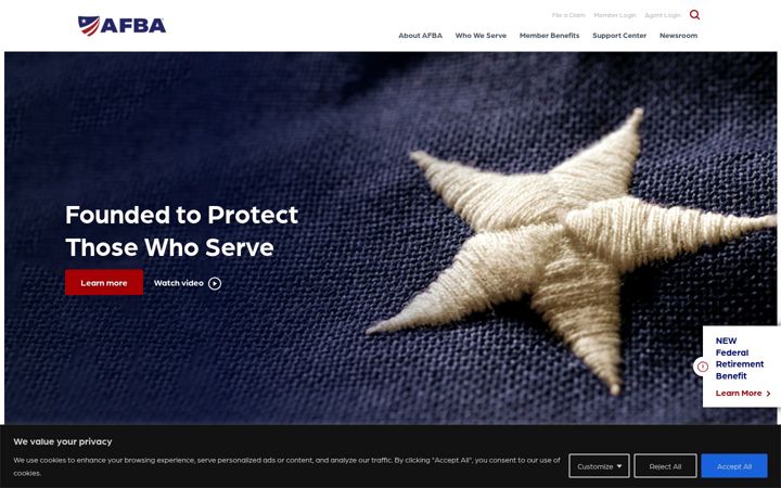 Екранна снимка на afba.com