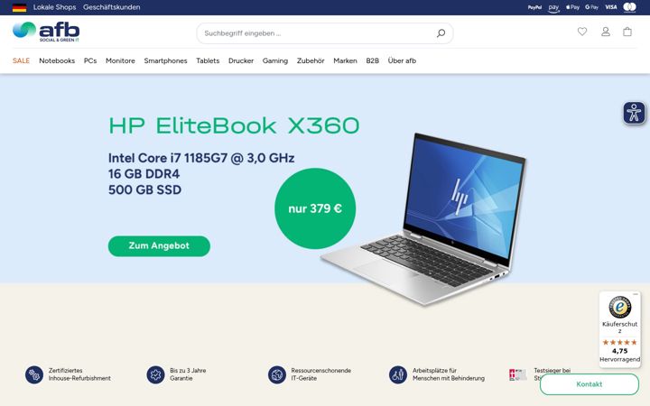 Screenshot von afbcampus.de