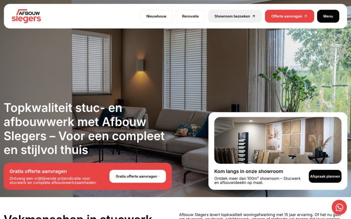 Screenshot of afbouw-slegers.nl