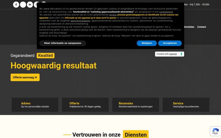 Screenshot stránky afbouwklus.nl