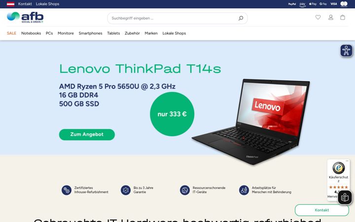 Screenshot of afbshop.at