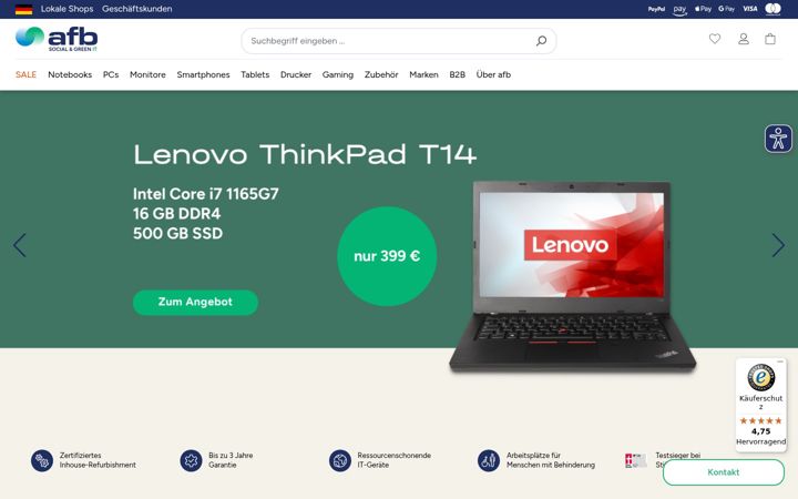 Screenshot of afbshop.de