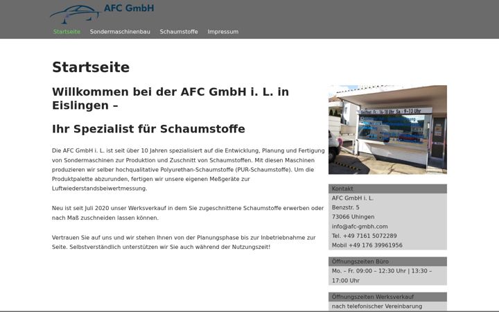 Ekraanipilt saidist afc-gmbh.de