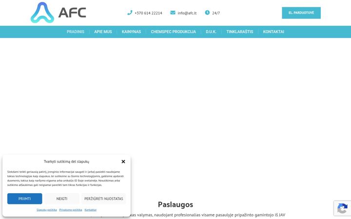 Snímek obrazovky afc.lt