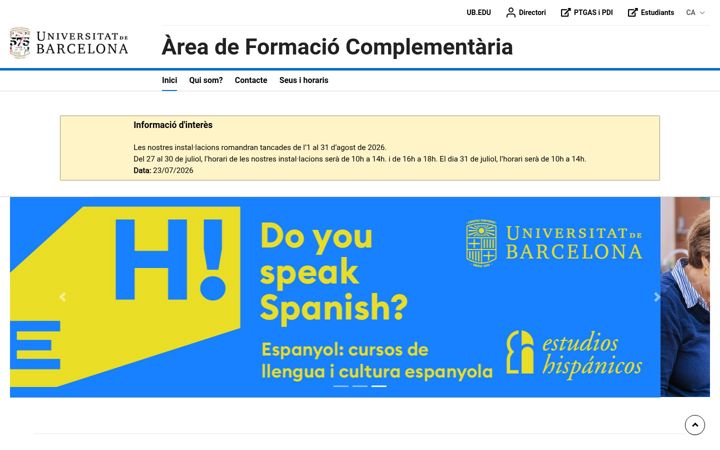 Screenshot of afc.ub.edu