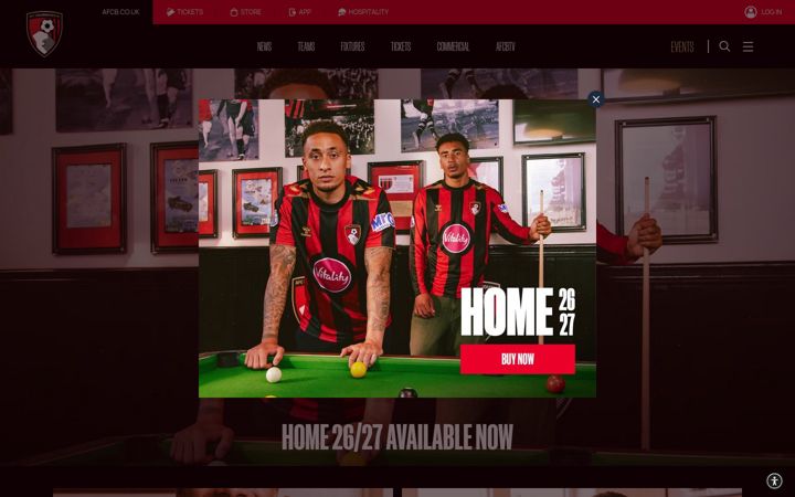 Screenshot of afcb.co.uk