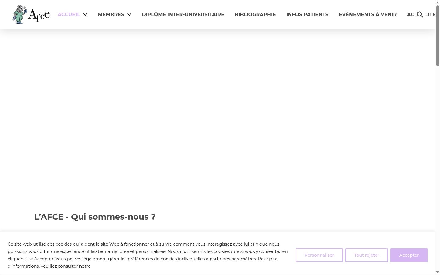 Capture d'écran de la bannière de consentement affichée avant toute interaction
