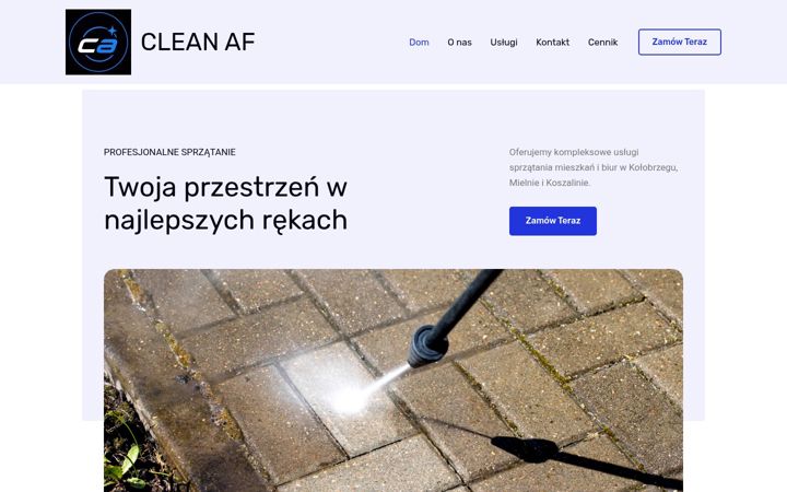 Screenshot stránky afclean.pl