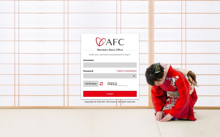 Captură de ecran a afclogin.com