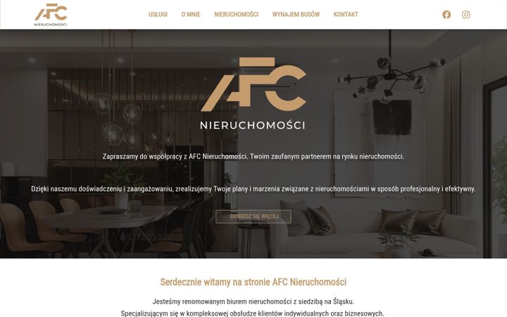 Screenshot stránky afcnieruchomosci.pl