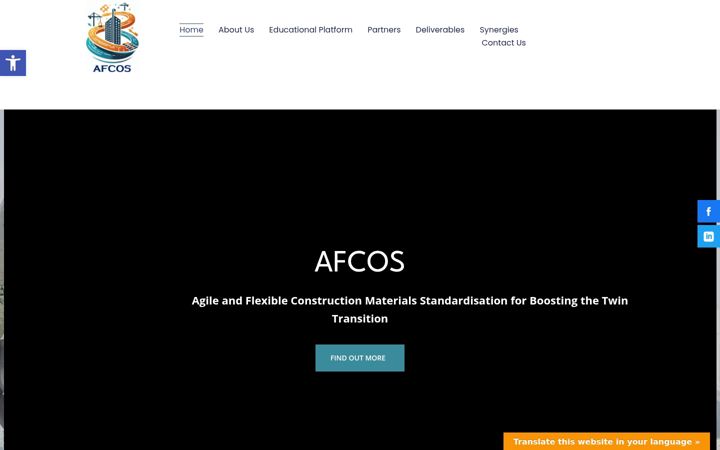 Skærmbillede af afcos-project.eu