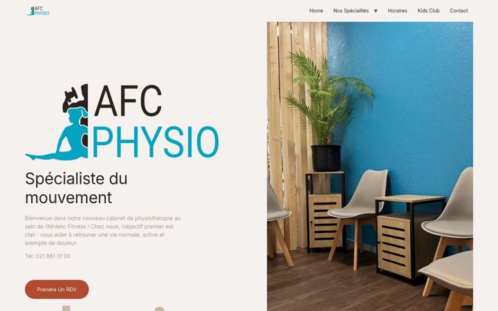 Screenshot of afcphysio.ch
