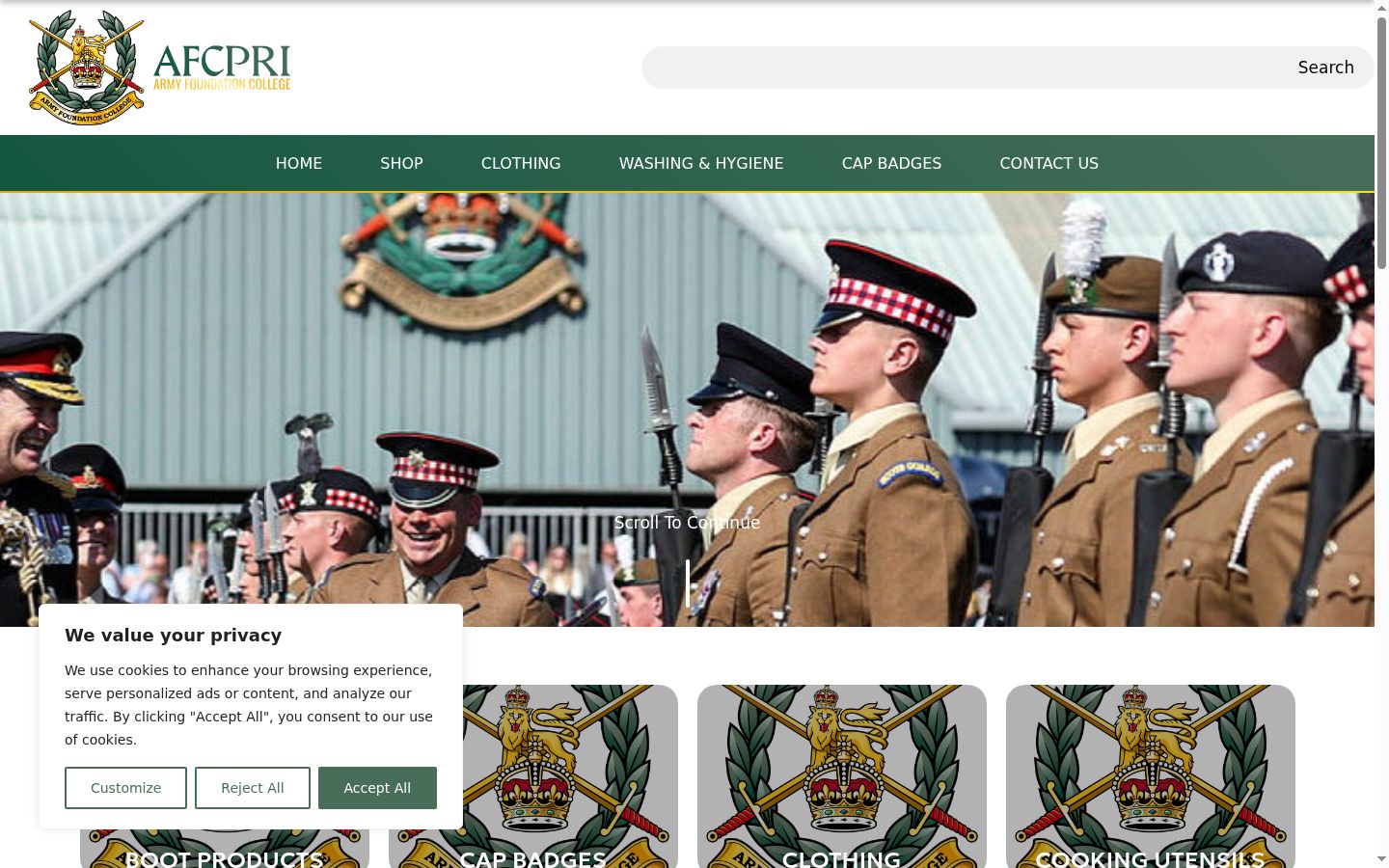 Screenshot del banner di consenso mostrato prima di qualsiasi interazione