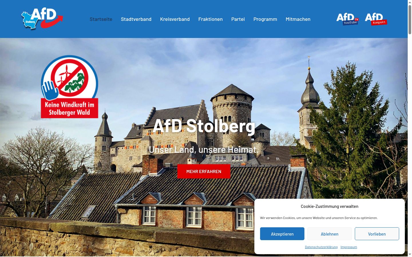 Screenshot tal-banner tal-kunsens muri qabel kwalunkwe interazzjoni