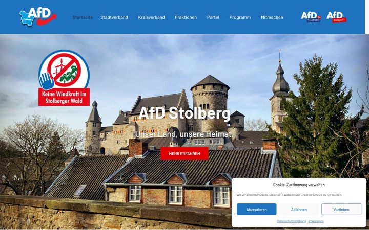 Snímek obrazovky afd-stolberg.de