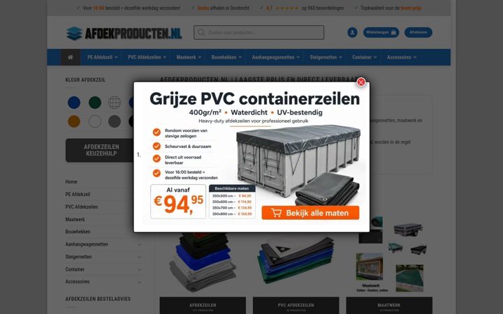 Snímek obrazovky afdekproducten.nl