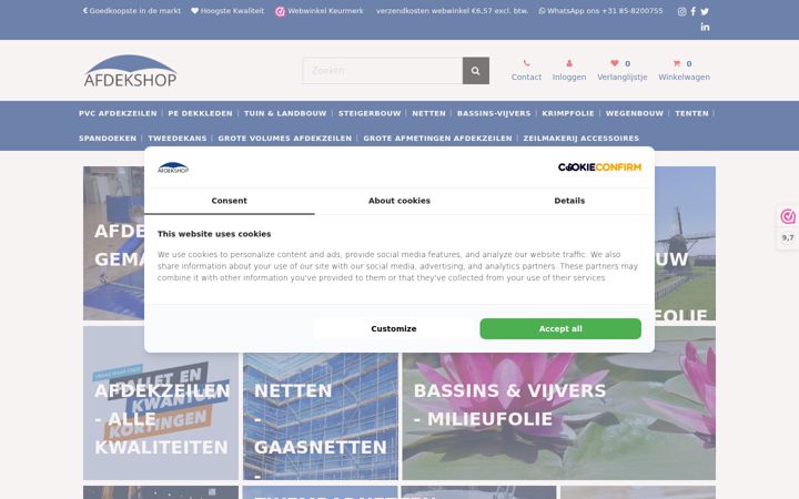 Screenshot di afdekshop.nl