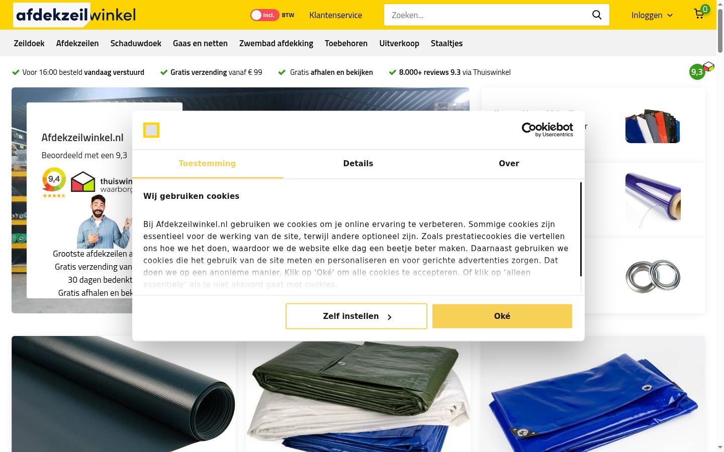 Snímek obrazovky baneru souhlasu zobrazeného před jakoukoli interakcí